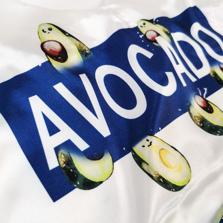 Piżama z satyny jedwabnej - AVOCADO granat